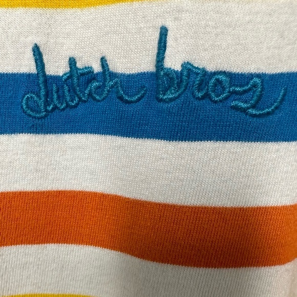 Dutch Bros Striped Tank Top Blue+Orange+Yellow+White SMALL+MEDIUM+LARGE DB 1992 - Picture 3 of 5